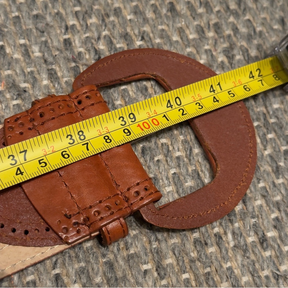 Another Line Inc Western Wide Brown Leather Belt Size L Women’s - Picture 8 of 9